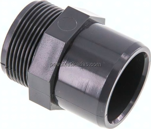 Klebe-Gewindenippel, PVC-U, 40x50mm (ixa)-G 1-1/2" AG