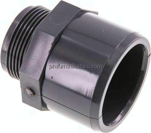 Klebe-Gewindenippel, PVC-U, 50x63mm (ixa)-G 1-1/2" AG