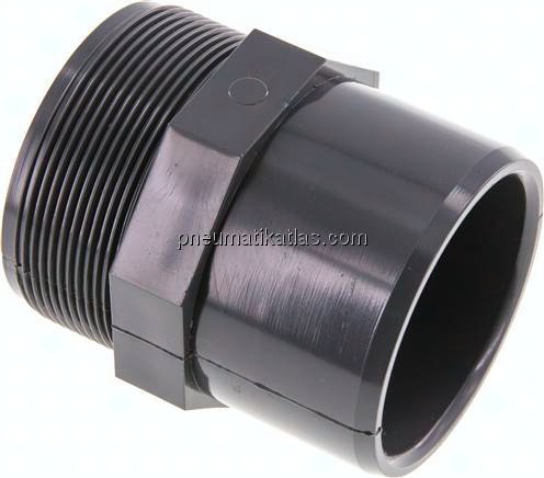 Klebe-Gewindenippel, PVC-U, 63x75mm (ixa)-G 2-1/2" AG
