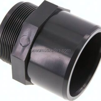 Klebe-Gewindenippel, PVC-U, 75x90mm (ixa)-G 2-1/2" AG
