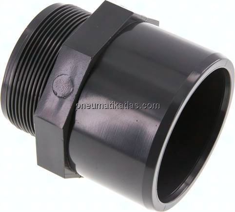 Klebe-Gewindenippel, PVC-U, 75x90mm (ixa)-G 2-1/2" AG