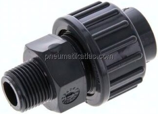 Klebe-/Gewindeverschraubung, PVC-U/ FKM, 16mmxG 3/8" AG