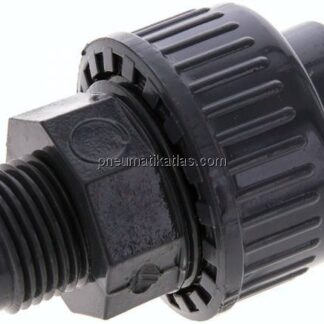 Klebe-/Gewindeverschraubung, PVC-U/ FKM, 20mmxG 1/2" AG