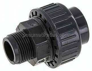 Klebe-/Gewindeverschraubung, PVC-U/ FKM, 25mmxG 3/4" AG