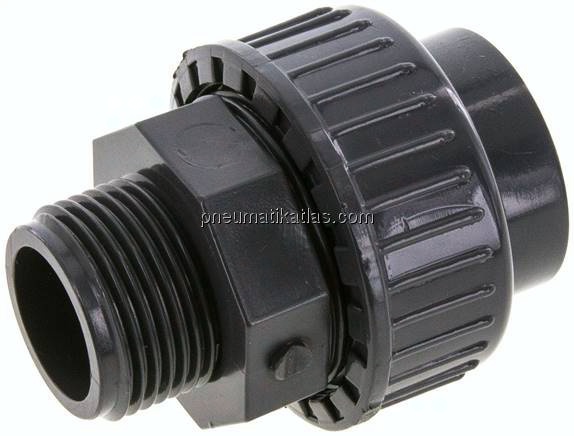 Klebe-/Gewindeverschraubung, PVC-U/ FKM, 32mmxG 1" AG