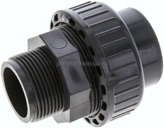 Klebe-/Gewindeverschraubung, PVC-U/ FKM, 40mmxG 1-1/4" AG