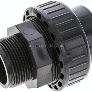 Klebe-/Gewindeverschraubung, PVC-U/ FKM, 40mmxG 1-1/4" AG