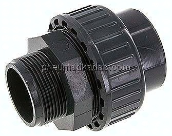Klebe-/Gewindeverschraubung, PVC-U/ EPDM, 50mmxG 1-1/2" AG