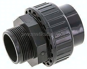 Klebe-/Gewindeverschraubung, PVC-U/ FKM, 50mmxG 1-1/2" AG