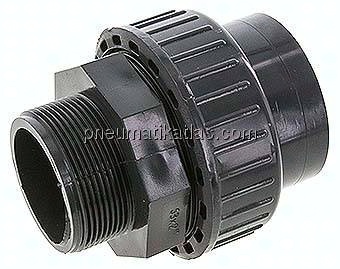 Klebe-/Gewindeverschraubung, PVC-U/ EPDM, 63mmxG 2" AG
