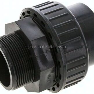 Klebe-/Gewindeverschraubung, PVC-U/ FKM, 63mmxG 2" AG