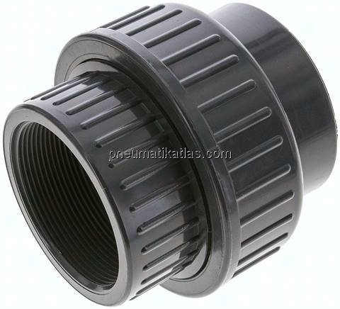 Gewindeverschraubung, PVC-U/ FKM, Rp 2-1/2" IG