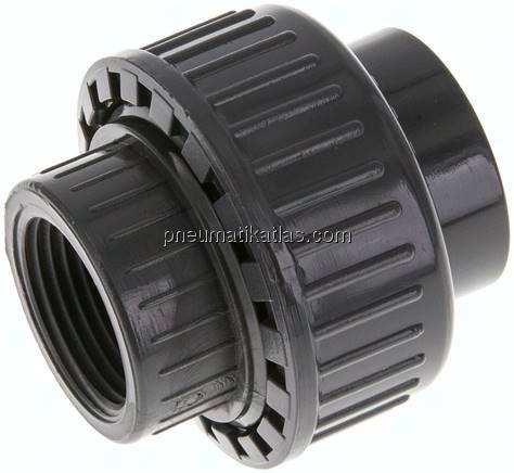Klebe-/Gewindeverschraubung, PVC-U/ FKM, 25mmxRp 3/4" IG