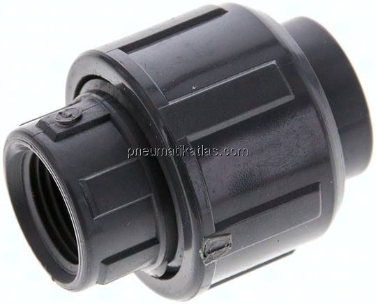 Gewindeverschraubung, PVC-U/ FKM, Rp 3/8" IG