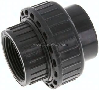 Klebe-/Gewindeverschraubung, PVC-U/ EPDM, 40mmxRp 1-1/4" IG