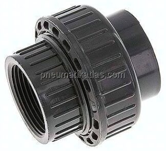 Klebe-/Gewindeverschraubung, PVC-U/ FKM, 40mmxRp 1-1/4" IG