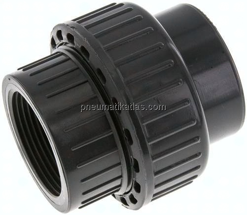 Klebe-/Gewindeverschraubung, PVC-U/ EPDM, 50mmxRp 1-1/2" IG