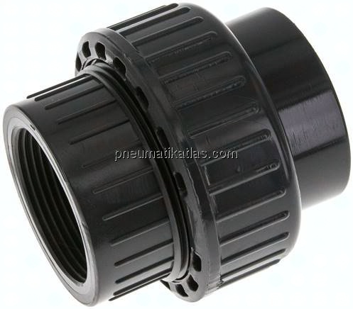 Klebe-/Gewindeverschraubung, PVC-U/ FKM, 50mmxRp 1-1/2" IG