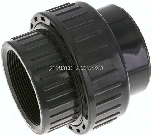 Klebe-/Gewindeverschraubung, PVC-U/ EPDM, 75mmxRp 2-1/2" IG