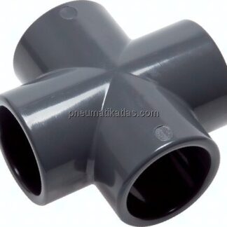 Klebemuffen-Kreuzstück, PVC-U, 90mm