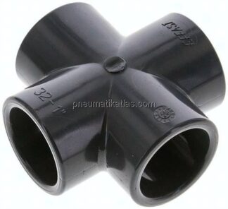 Klebemuffen-Kreuzstück, PVC-U, 32mm