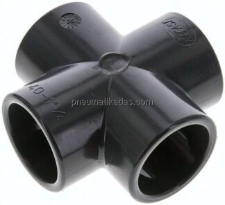 Klebemuffen-Kreuzstück, PVC-U, 40mm