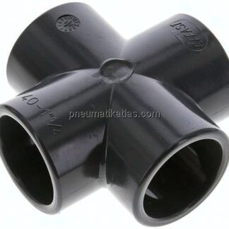 Klebemuffen-Kreuzstück, PVC-U, 40mm