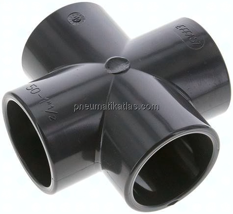 Klebemuffen-Kreuzstück, PVC-U, 50mm