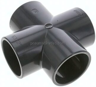 Klebemuffen-Kreuzstück, PVC-U, 63mm