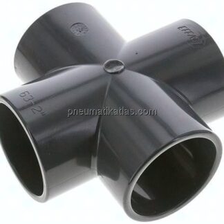 Klebemuffen-Kreuzstück, PVC-U, 63mm