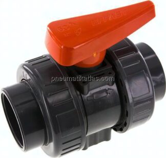 Klebemuffen-Kugelhahn, PVC-U / FKM, 63mm (Industrieausf.)