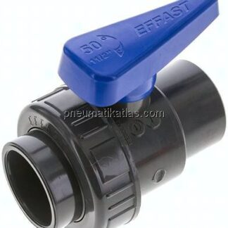 Einring-Klebemuffen-Kugelhahn, PVC-U, 50mm (Wasserausf.)