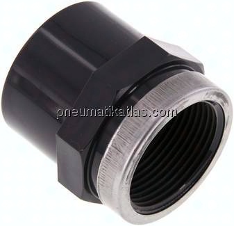 Klebe-Gewindemuffe, PVC-U, 40mmxRp 1-1/4" IG