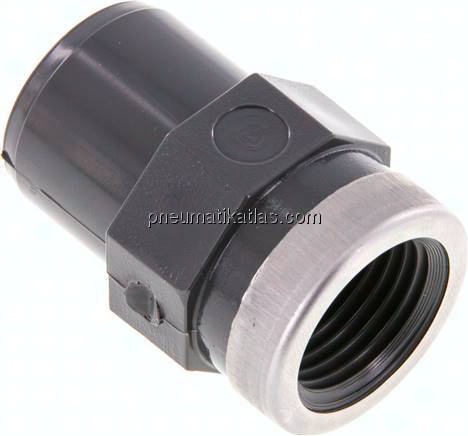 Klebe-Übergangsmuffennippel, PVC-U, 25mmxRp 1/2" IG