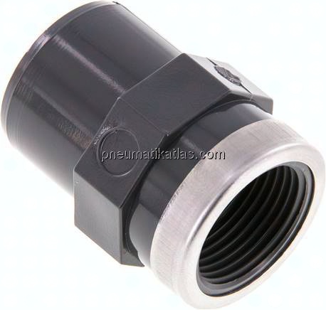 Klebe-Übergangsmuffennippel, PVC-U, 32mmxRp 3/4" IG