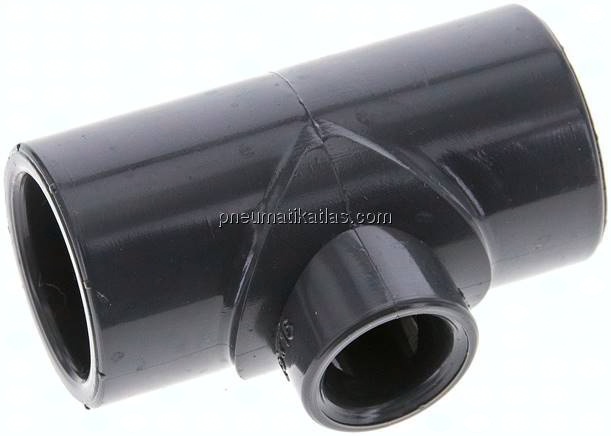 Klebemuffen-T-Stück, reduziert, PVC-U, 25x16x25mm
