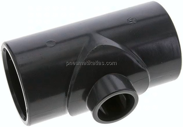 Klebemuffen-T-Stück, reduziert, PVC-U, 63x32x63mm