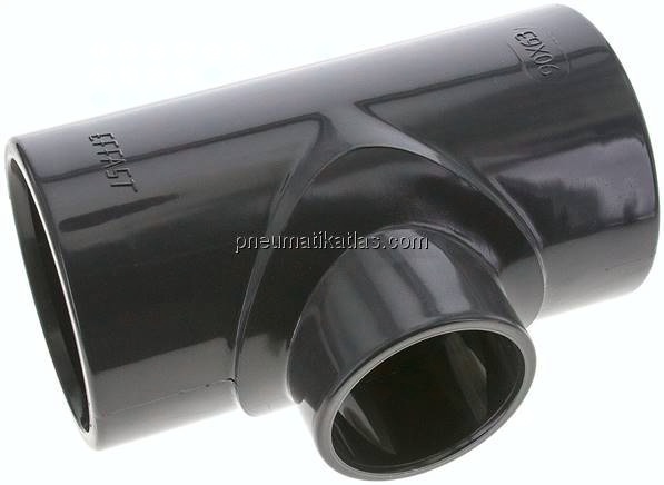 Klebemuffen-T-Stück, reduziert, PVC-U, 90x63x90mm