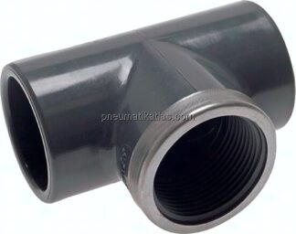 Klebe-Gewinde-T-Stück, PVC-U, 110mmxRp 4" IGx110mm