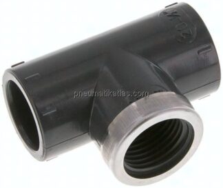 Klebe-Gewinde-T-Stück, PVC-U, 20mmxRp 1/2" IGx20mm