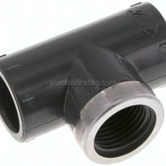 Klebe-Gewinde-T-Stück, PVC-U, 20mmxRp 1/2" IGx20mm