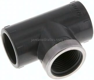 Klebe-Gewinde-T-Stück, PVC-U, 25mmxRp 3/4" IGx25mm