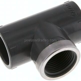 Klebe-Gewinde-T-Stück, PVC-U, 25mmxRp 3/4" IGx25mm