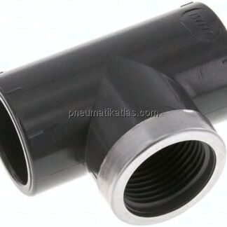 Klebe-Gewinde-T-Stück, PVC-U, 32mmxRp 1" IGx32mm