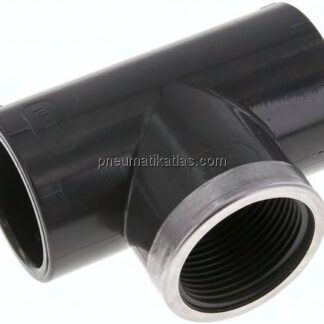 Klebe-Gewinde-T-Stück, PVC-U, 40mmxRp 1-1/4" IGx40mm