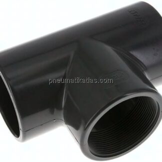 Klebe-Gewinde-T-Stück, PVC-U, 75mmxRp 2-1/2" IGx75mm