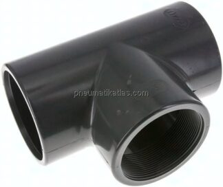 Klebe-Gewinde-T-Stück, PVC-U, 90mmxRp 3" IGx90mm