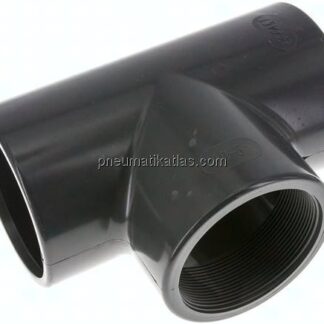Klebe-Gewinde-T-Stück, PVC-U, 90mmxRp 3" IGx90mm