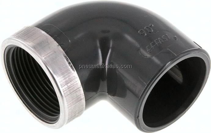 90°-Klebe-Gewindewinkel, PVC-U, 40mmxRp 1-1/4" IG