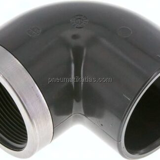 90°-Klebe-Gewindewinkel, PVC-U, 63mmxRp 2" IG